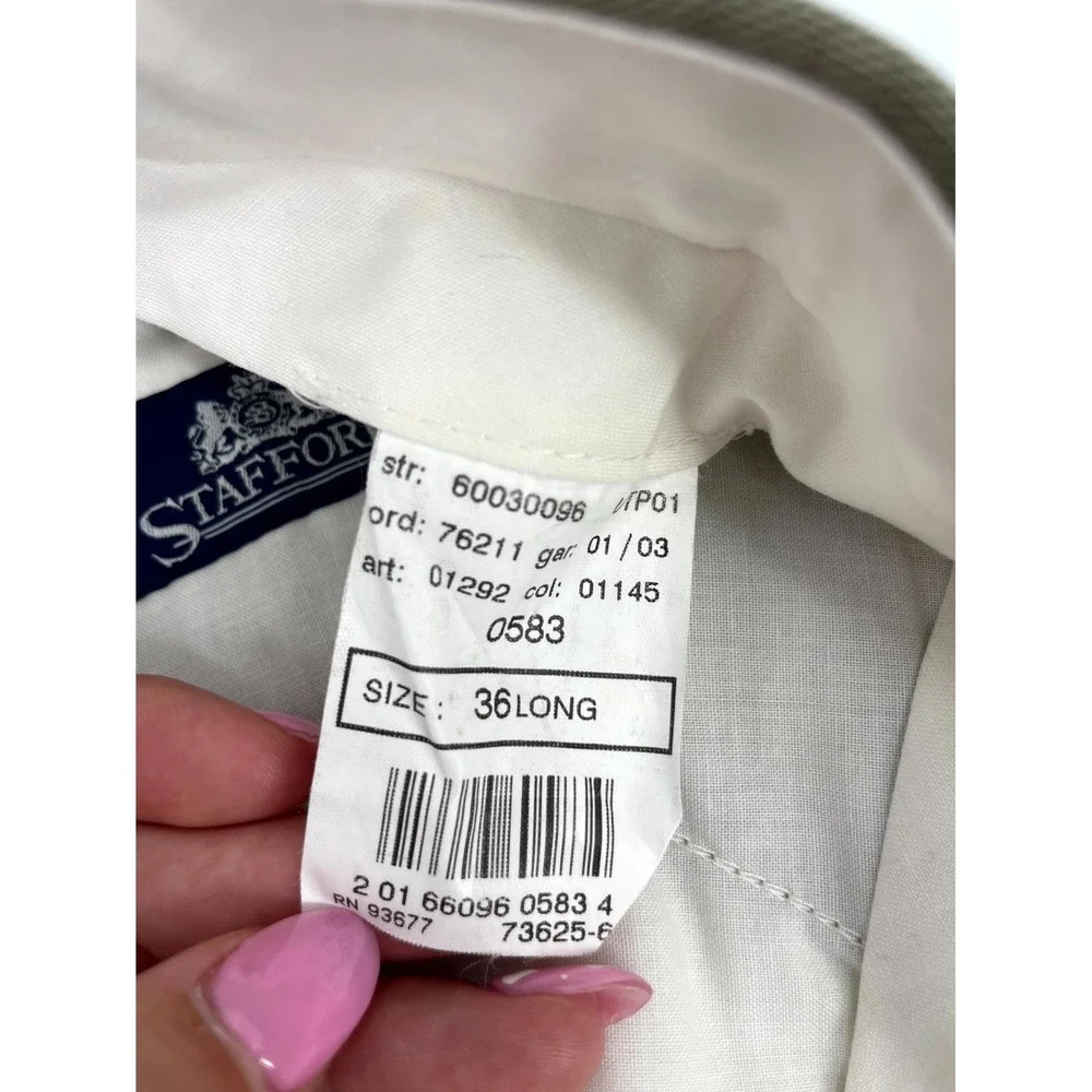 Stafford 2 Piece Suit Set Men 36L Brown Lined Wool 2-Button Notch Lapel Business
